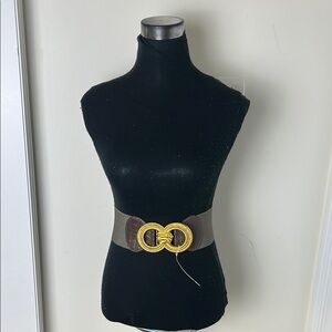 Vintage Elegant Chunky Gold Hook Elastane Belt